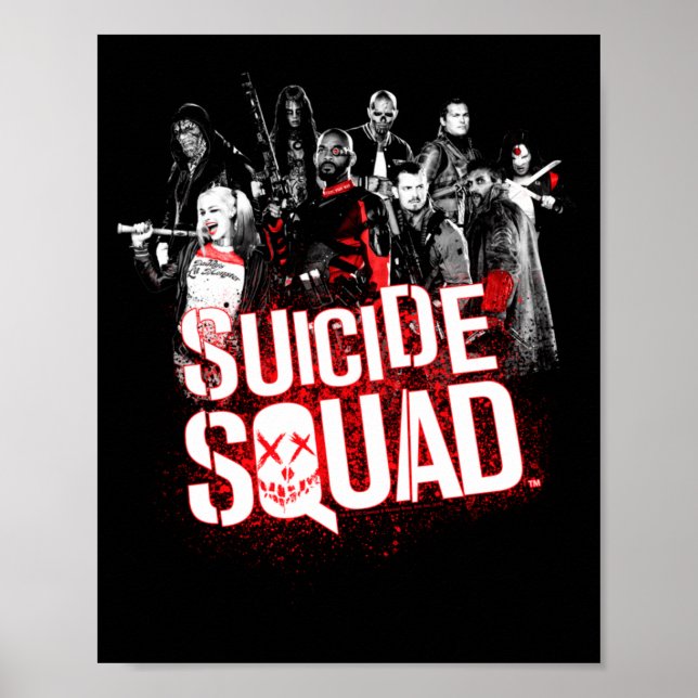 Mens Squad Squad Splatter Svart Prestation Poster (Framsidan)