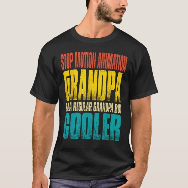 Mens Stop Motion Animation Farfar  Som en farfar T Shirt (Framsida)