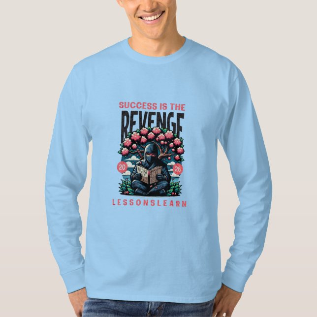 MEN'S SUCCESS REVENGE LESSONS LEARN LONG SLEEVE  T SHIRT (Framsida)