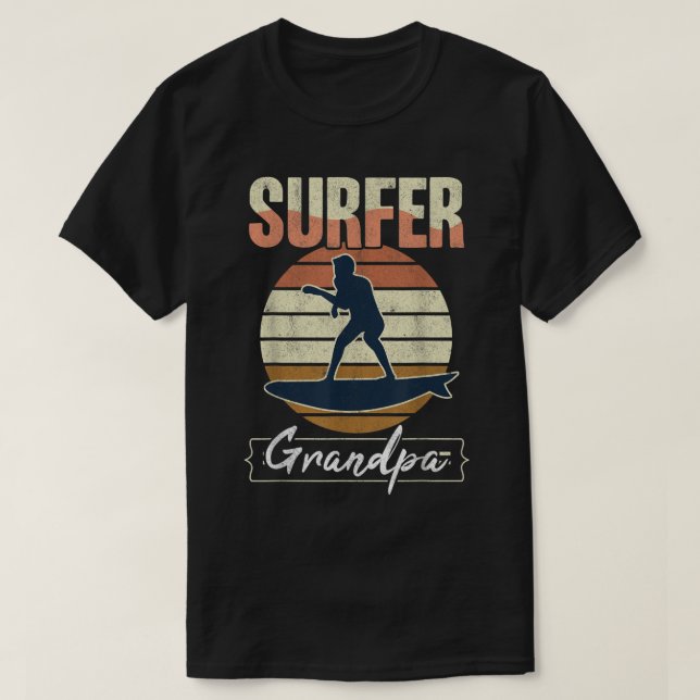 Mens Surfer Grandpa Surf Retro Surfing Grandfather T Shirt (Design framsida)