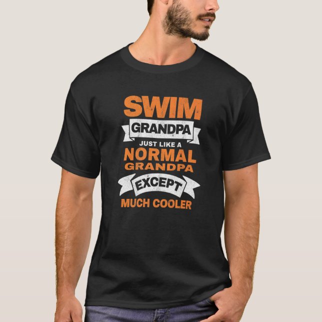 Mens Swim Grandpa Swim Athlete Swimmer Grandfather T Shirt (Framsida)