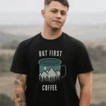 Men's T-shirt för kaffe, camping och vandring