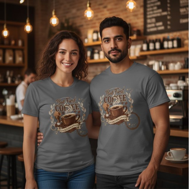 Men's T-shirt för kaffesarkasm - men först kaffe (Skapare uppladdad)