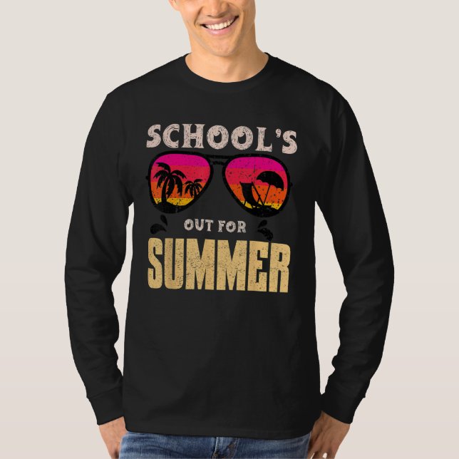 Mens Teacher Summer Kids Last Day of Schools Out F T Shirt (Framsida)