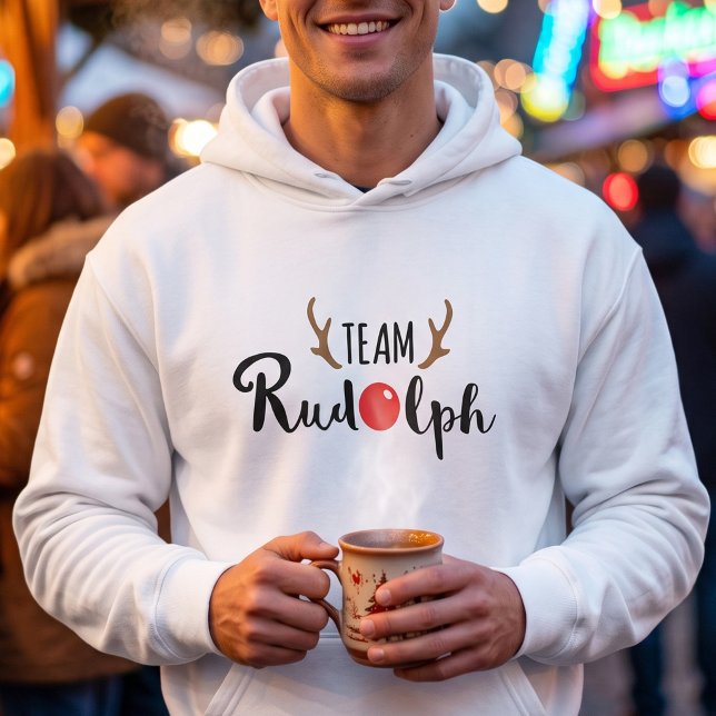 Mens Team Rudolph julfirande Hoodie (Skapare uppladdad)