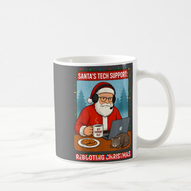 mens Tech Santa s Rebooting Support Kaffemugg (Höger)