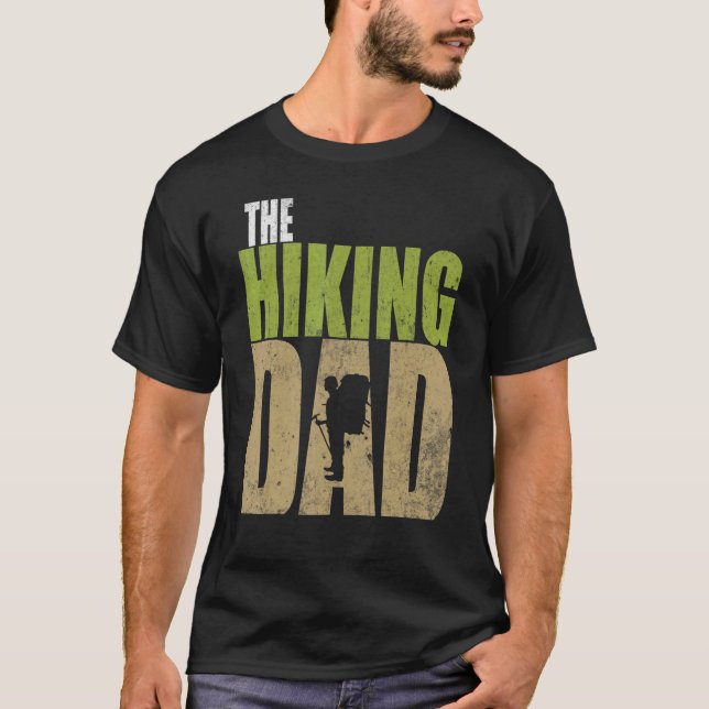 Mens The Hiking Dad Bushcraft Outdoor Hiking Fathe T Shirt (Framsida)