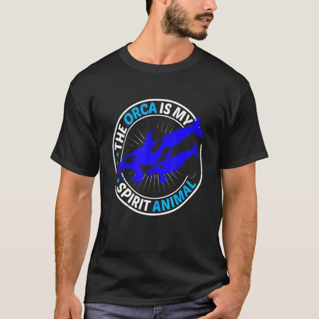 Mens The Orca Is My Spirit Animal Orca T Shirt (Framsida)