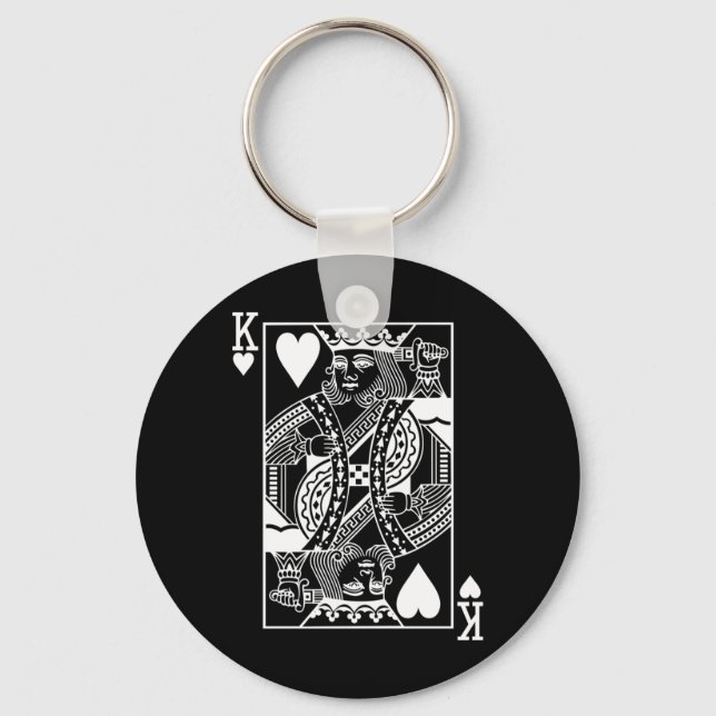 Mens The Original King Of Hearts Clic Nyckelring (Framsida)