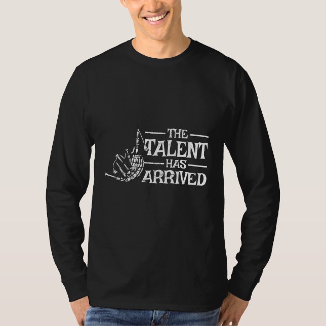 Mens The talent has arrived bagpiper bagpiping bag T Shirt (Framsida)