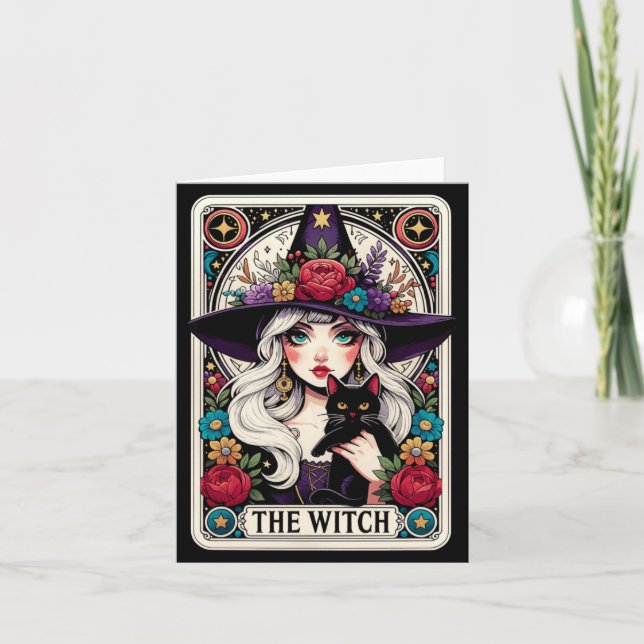 Mens The Witch Tarot-kort Halloween Gothic Witchy Kort (Framsida)