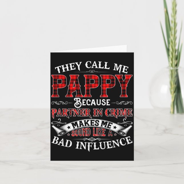 Mens They Call Me Pappy Tee Christmas Fathers Day  Kort (Framsida)