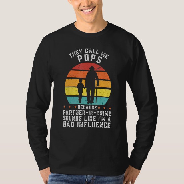 Mens they call me pops because partner grandad t shirt (Framsida)