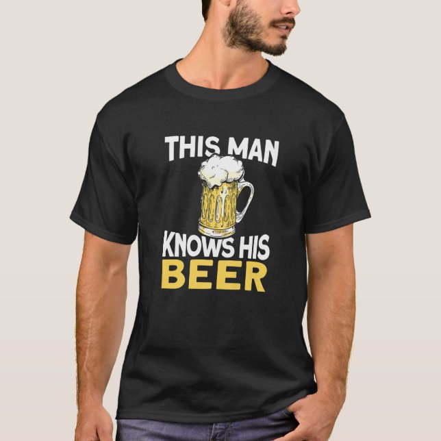 Mens This Man Knows His Beer  Ipa Craft Beer Brewe T Shirt (Framsida)