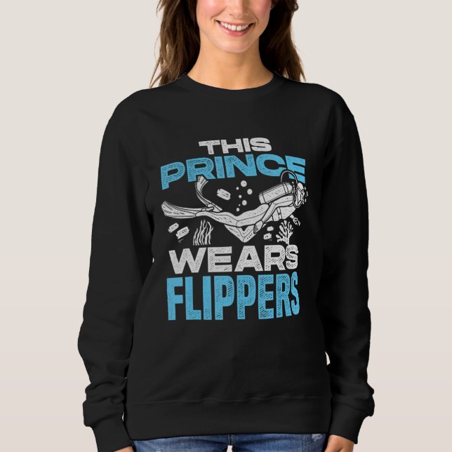 Mens This Prince Wears Flippers Diver Scuba Diver  T Shirt (Framsida)