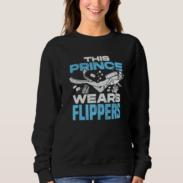Mens This Prince Wears Flippers Diver Scuba Diver  T Shirt (Framsida)