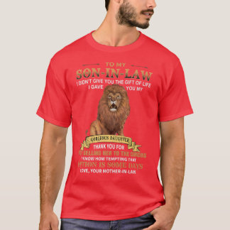 Mens To My SonInLaw Funny From MotherInLaw Thank Y T Shirt