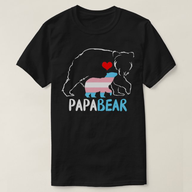 Mens Trans Papa Bear Proud Dad Rainbow Transgender T Shirt (Design framsida)