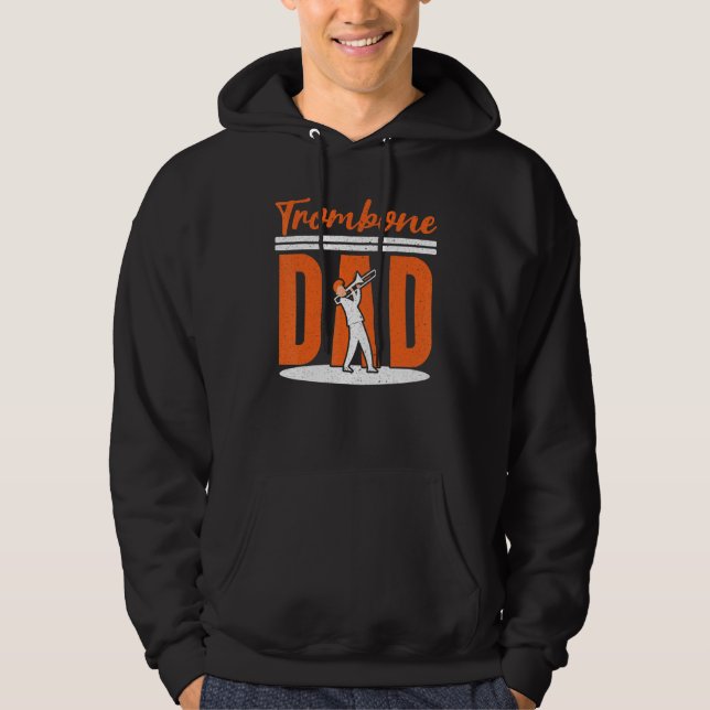 Mens Trombone Dad Trombonist Musician Instrumental Hoodie (Framsida)