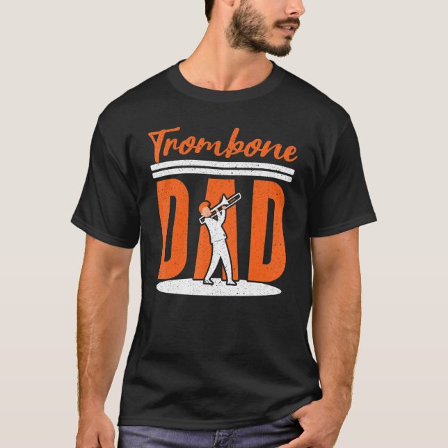 Mens Trombone Dad Trombonist Musician Instrumental T Shirt (Framsida)