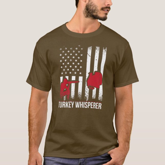 Mens Turkey Whisperer Turkey Hunter Loves Hunting T Shirt (Framsida)