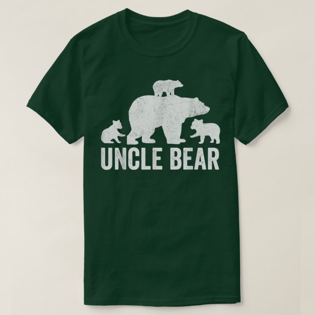 Mens Uncle Bear Fathers Day Shirts, Funny Three Cu T Shirt (Design framsida)