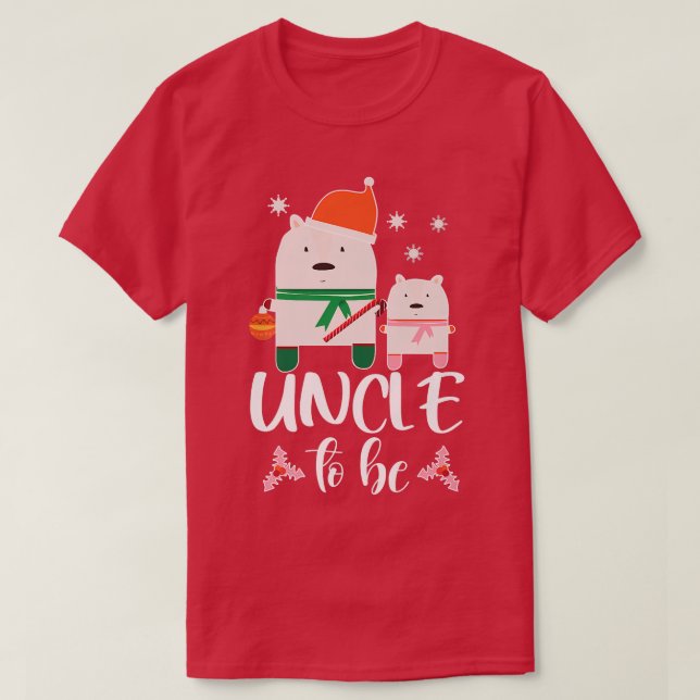 Mens Uncle To Be Polar Bear Christmas Baby Shower  T Shirt (Design framsida)