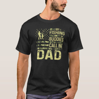 Mens Usa Patriotic For Fishman My Fishing Buddies  T Shirt
