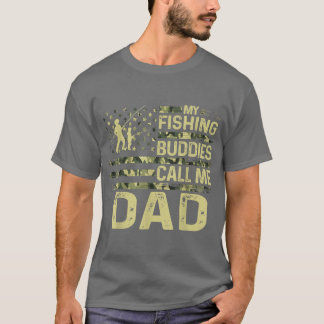 Mens USA Patriotic For Fishman My Fishing Buddies  T Shirt