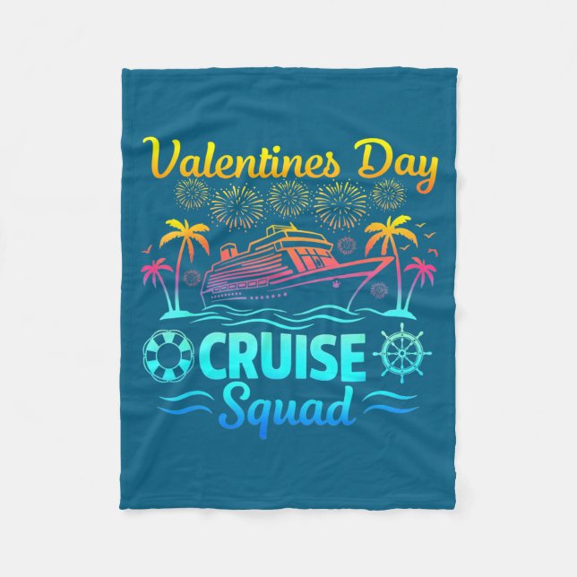Mens Valentines Day Cruise Squad 2026 Vacation Tra Fleecefilt (Framsidan)