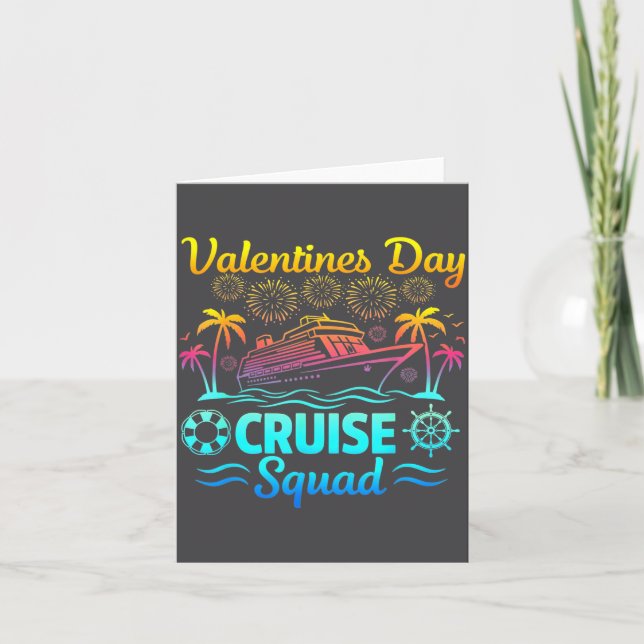 Mens Valentines Day Cruise Squad 2026 Vacation Tra Kort (Framsida)