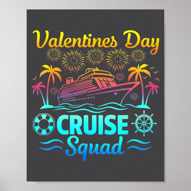 Mens Valentines Day Cruise Squad 2026 Vacation Tra Poster (Framsidan)