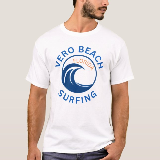 Men's Vero Beach Florida Surfing T-Shirt (Framsida)