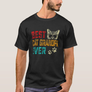 Mens Vintage Bästa Katt Farfar Någonsin Familj Hus T Shirt