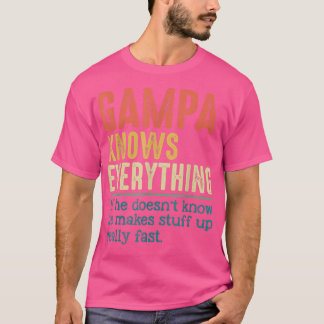 Mens Vintage Gampa Knows Everything Funny For Fath T Shirt