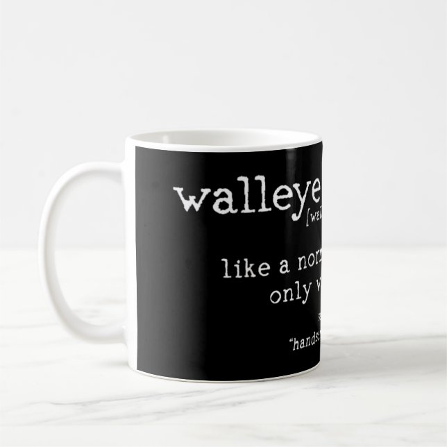 Mens Walleye Fisherman Definition Funny Quote Fish Kaffemugg (Vänster)