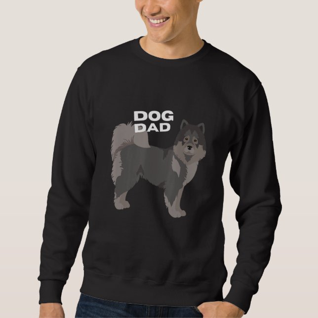 Mens Wolfgray Eurasier Dog Dad Man Lång Ärmad Tröja (Framsida)