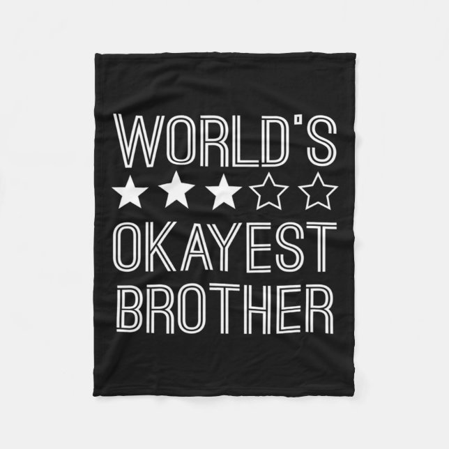 Mens Worlds Okayest Brother Funny Brother  Fleecefilt (Framsidan)