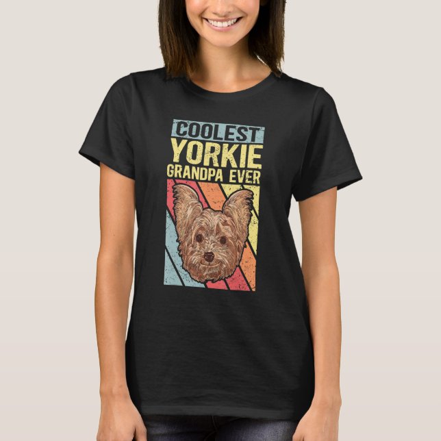 Mens Yorkie Grandpa Dog Owner Yorkshire Terrier 2 T Shirt (Framsida)