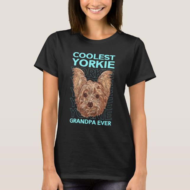Mens Yorkie Grandpa Dog Owner Yorkshire Terrier T Shirt (Framsida)