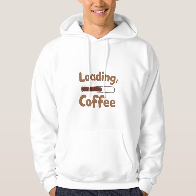 Men's / Youth Loading Coffee Hoodie – Funny Coffee (Framsida)