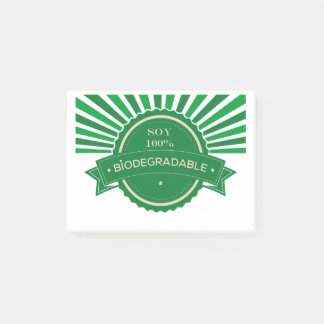 Mensaje Soy 100% Biodegradable Post-it Block