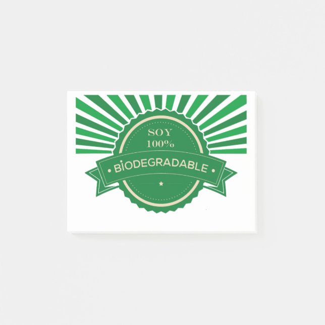Mensaje Soy 100% Biodegradable Post-it Block (Framsida)
