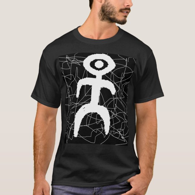 Mensch i svartvitt tee shirt (Framsida)