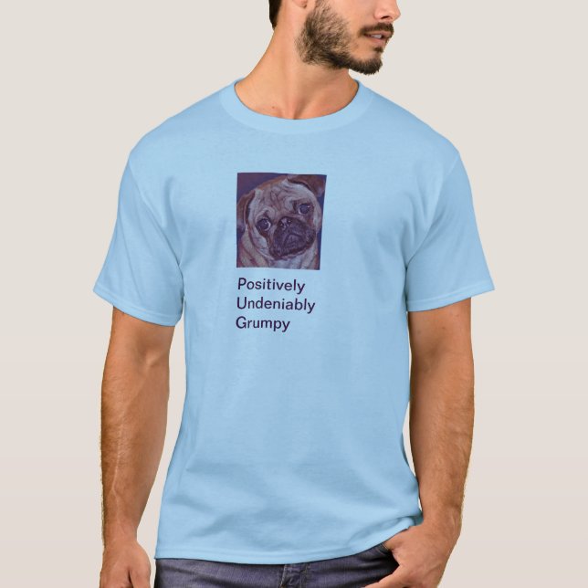 Men'sT-skjorta för mopsvalpansikte T-shirt (Framsida)