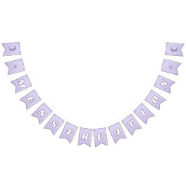 Menstruation Cute Lavender Lila Funky Lettering Vimplar