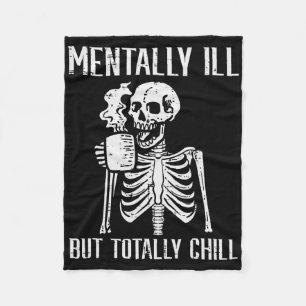 Ment Ill men totalt Chill Skeleton Halloween Fleecefilt