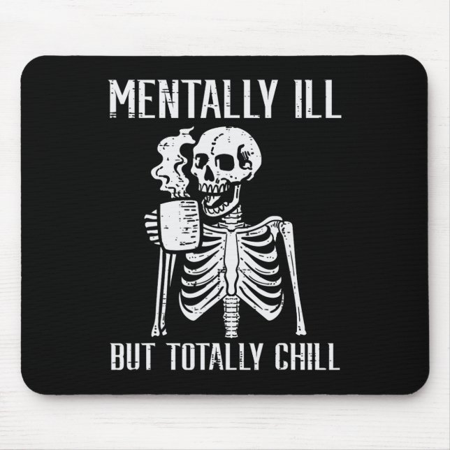 Ment Ill men totalt Chill Skeleton Halloween Musmatta (Framsidan)