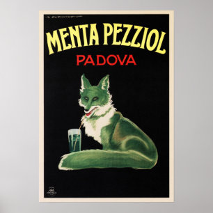 MENTA PEZZIOL PADOVA Vintage Italy Liquor Advert Poster