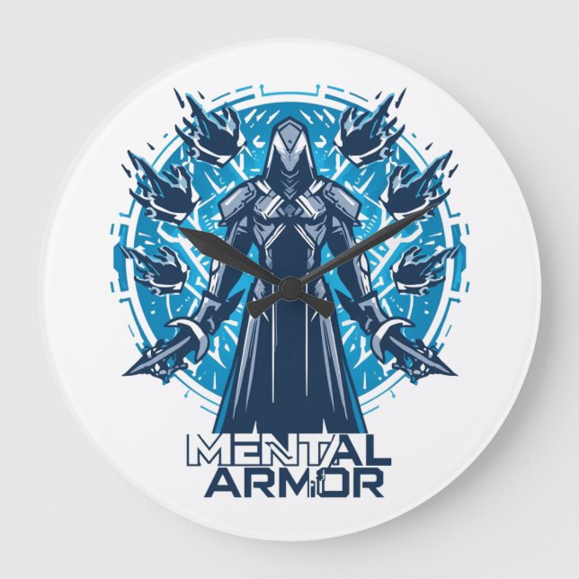 Mental Armor - Hoodie Warriorfigur Stor Klocka (Framsida)